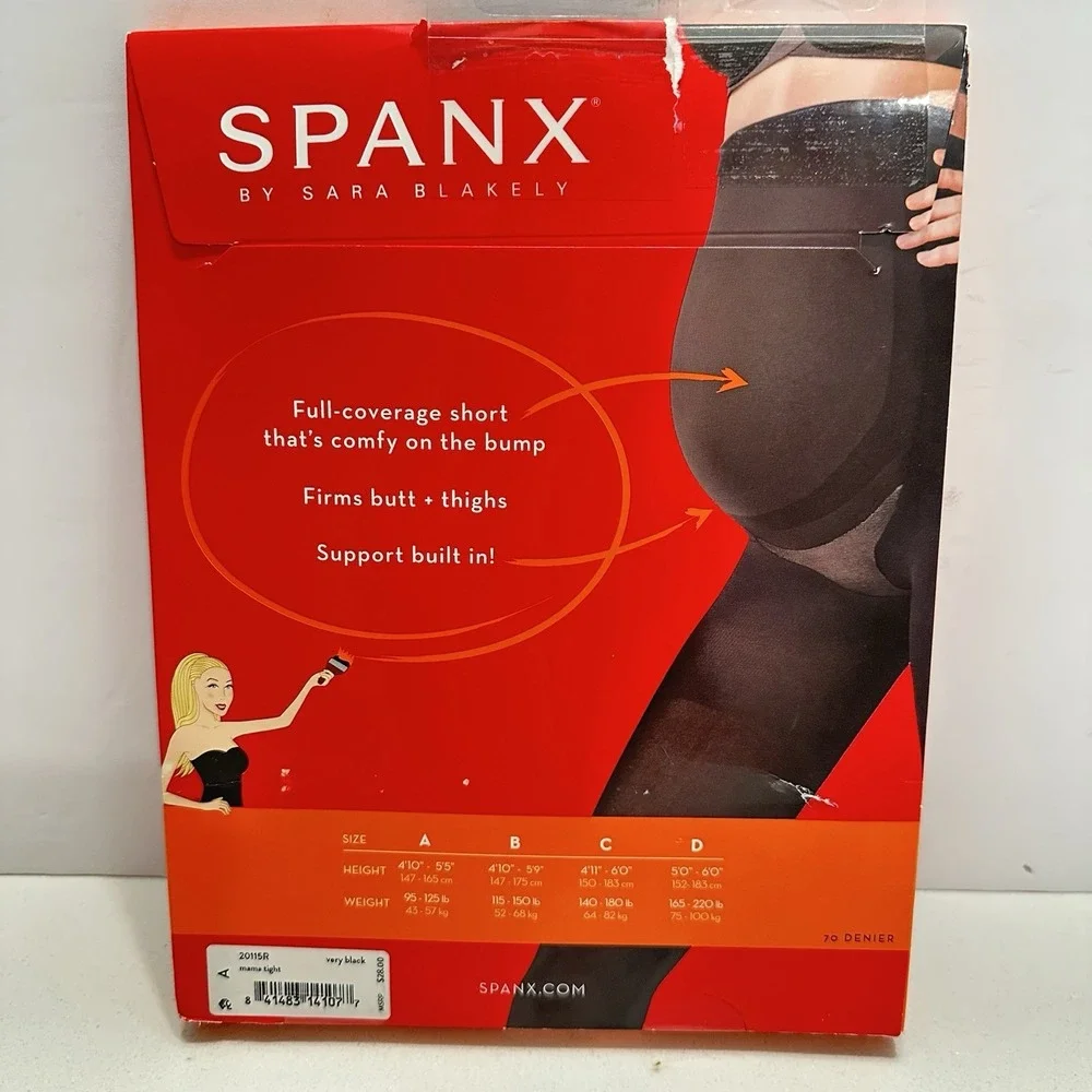 NEW Spanx Mama Tights Opaque All Day Smoothing And Support Very Black Size‎ A
